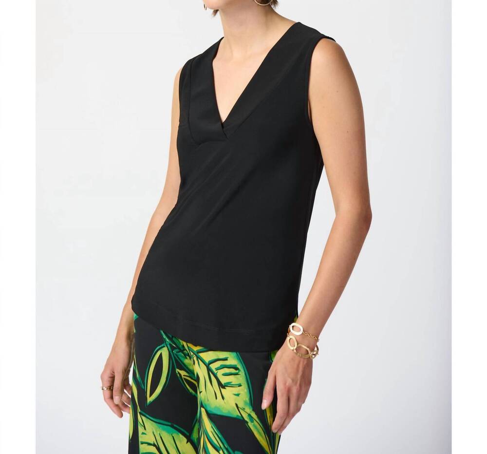 NEW JOSEPH RIBKOFF silky knit sleeveless top in black